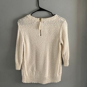 3/4 Sleeve Cream Sweater